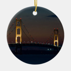 Décoration En Céramique Nuit sur le pont de Mackinac