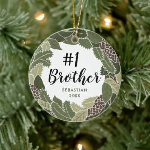 Décoration En Céramique Numéro Un Frère Personnalisé Meilleur Bro Wreath