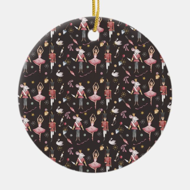 Décoration En Céramique Nutcracker Ballerina cadeaux de Noël (Devant)