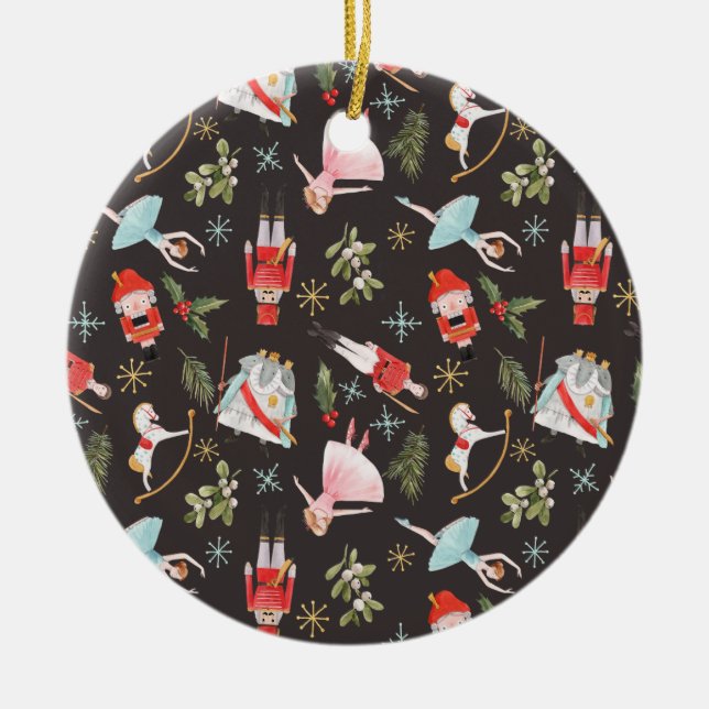 Décoration En Céramique Nutcracker Ballerina cadeaux de Noël (Devant)