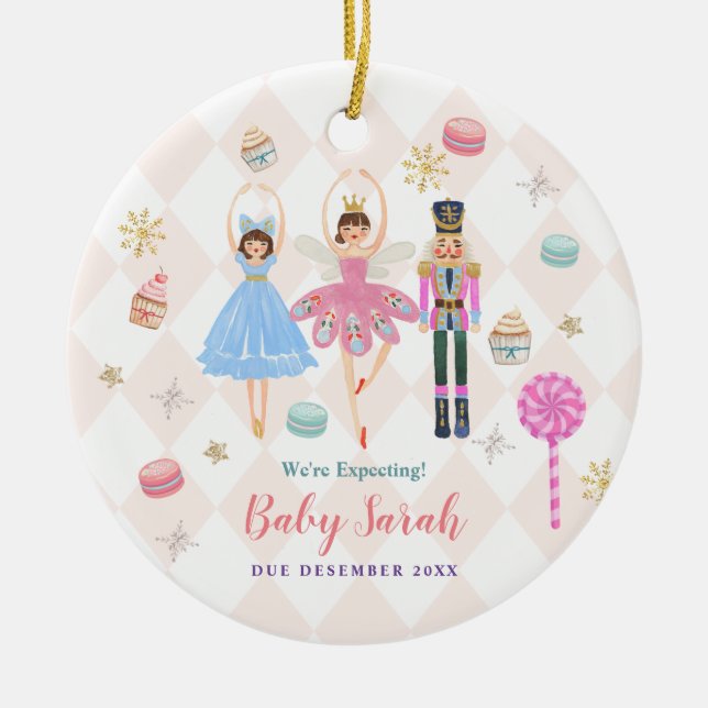 Décoration En Céramique Nutcracker Nous attendons l'ornement des parents (Devant)