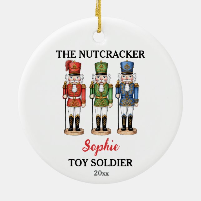 Décoration En Céramique Nutcracker Toy Soldier Custom Name Christmas (Dos)