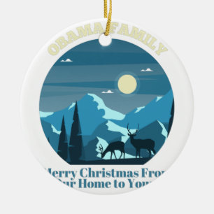 Décoration En Céramique Obama Famille Joyeux Noël de chez nous