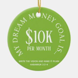 Décoration En Céramique Objectif financier Dream Money personnalisable Vis