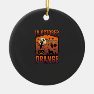Décoration En Céramique Octobre, nous portons Orange Halloween Citrouille