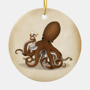 Décoration En Céramique Octopus Avec Chimie À Flacon Laboratoire Neo-Victo