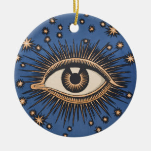 Décoration En Céramique Oeil étoile Lune Celeste Nouveau