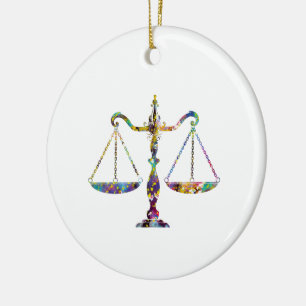 Décoration En Céramique Œuvre d'art de la balance de la justice