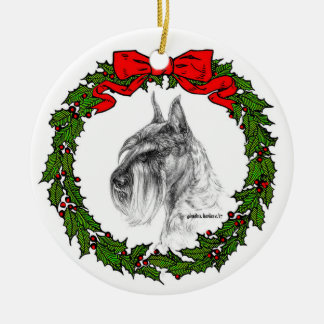 Décoration En Céramique Œuvre d'art de Schnauzer standard par Glenda S. Ha