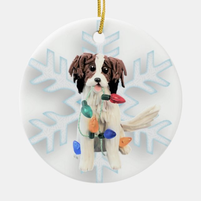 Décoration En Céramique Oeuvre de Noël de Kooikerhondje (Devant)