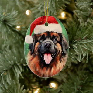 Décoration En Céramique OEuvre de peinture de Noël Leonberger
