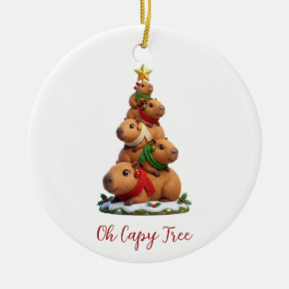 Décoration En Céramique Oh Capy Arbre Capybara Arbre de Noël Pile