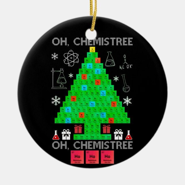 Décoration En Céramique Oh Chemistree Chemist Tree Funny Science Noël (Devant)