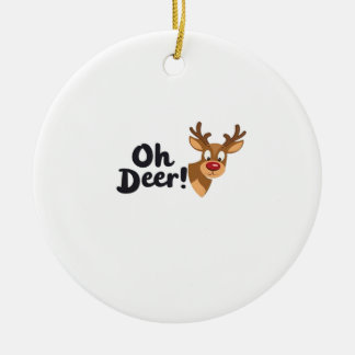 Décoration En Céramique Oh Deer Clean Minimal Seeing Ornament
