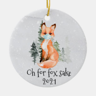 Décoration En Céramique OH pour Fox Sake 2021 Masque visage Noël