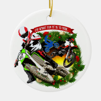 Décoration En Céramique Oh Quel Amusant Motocross Noël