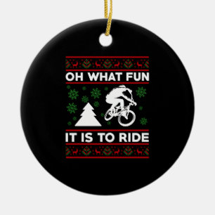 Décoration En Céramique Oh Quel Amusement C'Est De Faire Du Vélo Noël