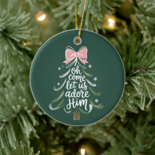 Décoration En Céramique Oh Venez adorons-Lei Christianisme Xmas Religieux