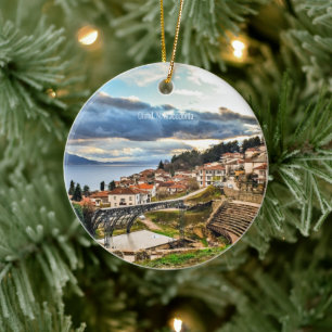 Décoration En Céramique Ohrid, Macédoine, paysage urbain