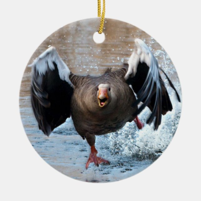 Décoration En Céramique Oie du laitier en chasse (Devant)