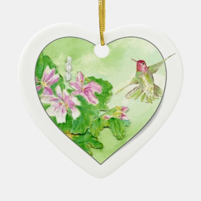 Décoration En Céramique Oiseau d'aquarelle de colibri, animal (Devant)