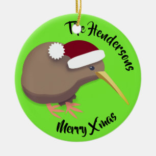Décoration En Céramique Oiseau de Noël Kiwi