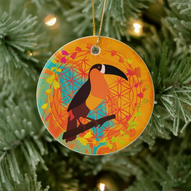 Décoration En Céramique Oiseau mandala (Arbre)