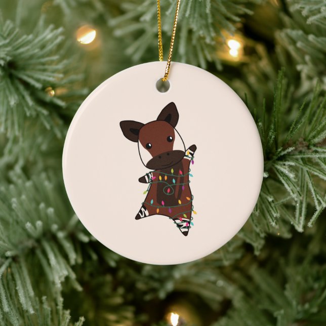 Décoration En Céramique Okapi Christmas Snow Winter Animals Okapis Ceramic (Arbre)