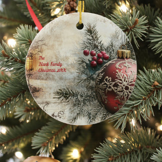 Décoration En Céramique Old Victorian Rustic Family Personalized