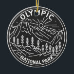Décoration En Céramique Olympic National Park Washington Monoline<br><div class="desc">Olympic vector artwork design. The park sprawls across several different ecosystems,  from the dramatic peaks of the Olympic Mountains to old-growth forests.</div>