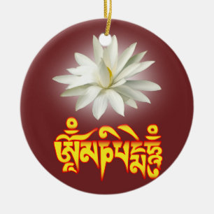 Décoration En Céramique Om mani padme mantra