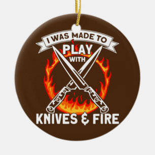 Décoration En Céramique On M'A Fait Jouer Avec Des Couteaux Et Une Cuisine