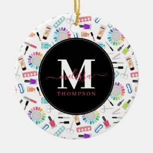 Décoration En Céramique Ongles Manucure Pédicure Salon de Beauté Monogramm