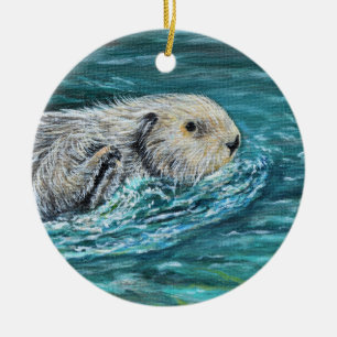 Décoration En Céramique Ooh Goody Lunchtime Sea Otter Peinture