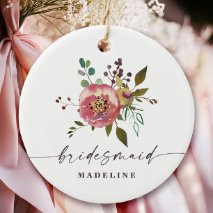 Décoration En Céramique Ophelia Cottagecore Dusty rose Floral