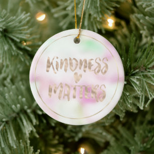 Décoration En Céramique Or Glam Mint Pink Tie Dye Teint Kindness Matters C