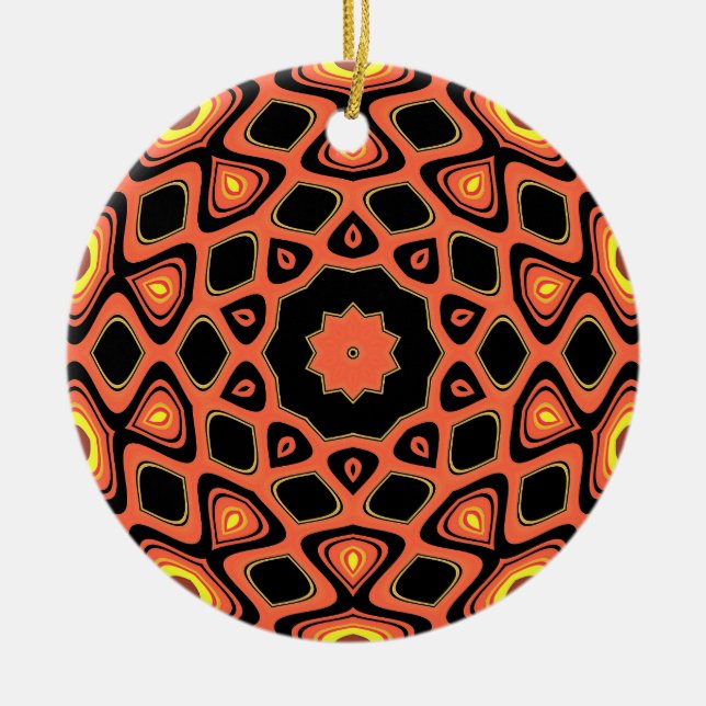 DÉCORATION EN CÉRAMIQUE ORANGE COUCHER DE SOLEIL (Devant)
