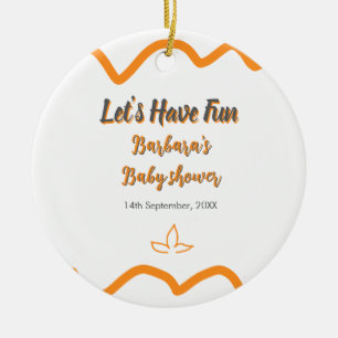 Décoration En Céramique Orange gris rétro baby shower espagnol boho modern