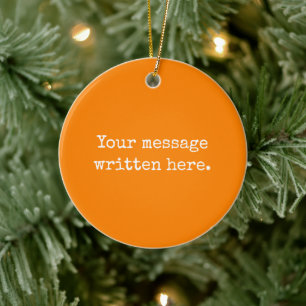 Décoration En Céramique Orange Personnaliser Votre Texte Ici Citation Pers