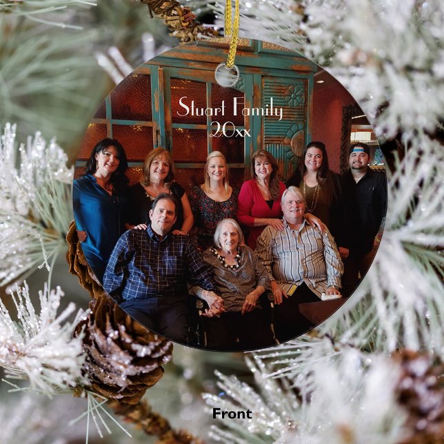 Décoration En Céramique Ordinateur de Noël recto verso personnalisable (Front)