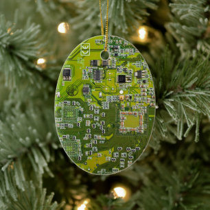 Décoration En Céramique Ordinateur Geek Carte de Circuit Imprimé Vert Clai