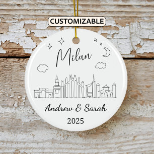 Décoration En Céramique Ordinateur personnalisé Skyline Milan Ornament, It