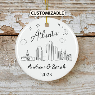 Décoration En Céramique Ordinateur Skyline Atlanta personnalisé, Géorgie