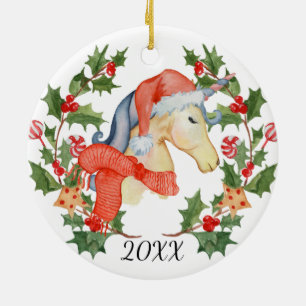 Décoration En Céramique Organisation de Noël de l'Unicorne