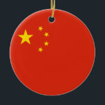 Décoration En Céramique Organisation du drapeau chinois<br><div class="desc">Ornement avec le drapeau de la République populaire de Chine.</div>