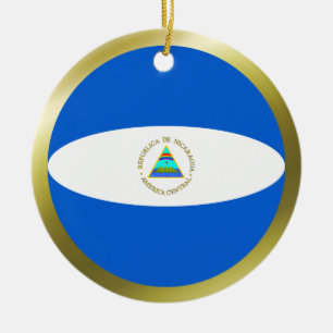 Décoration En Céramique Organisation du drapeau du Nicaragua