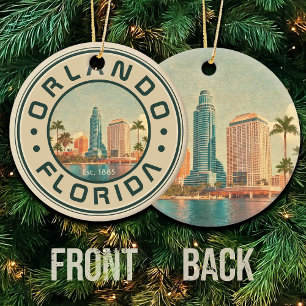 Décoration En Céramique Orlando Florida Vintage Hauts bâtiments Palm 1960