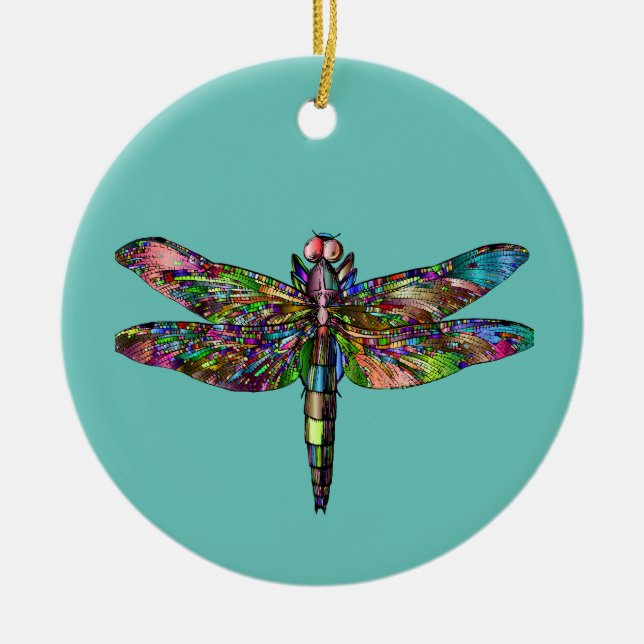 DÉCORATION EN CÉRAMIQUE ORNAMENT DRAGONFLY (Devant)