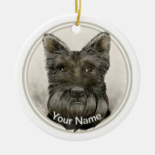 Décoration En Céramique Ornament écossais Terrier Rondo