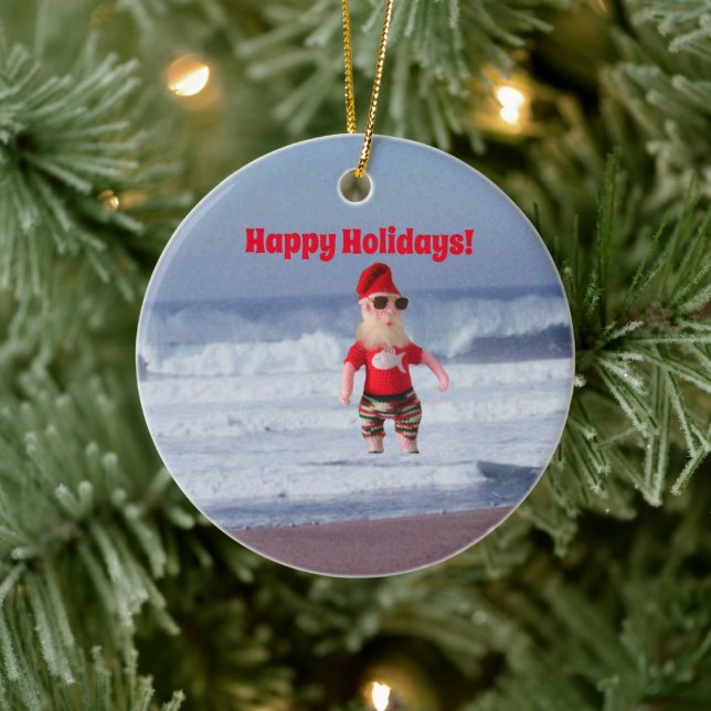 Décoration En Céramique Ornament - Santa in the Surf (Arbre)